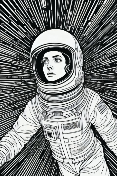 Hand-drawn vector drawing of a Astronaut Floating In Space.... - Stock  Image - Everypixel