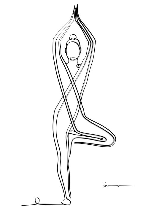 Tree Pose (Vrksasana) Dimensions & Drawings