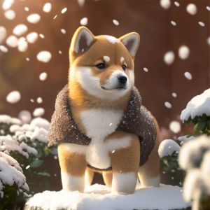 Cute Shiba Inu in the snow 2