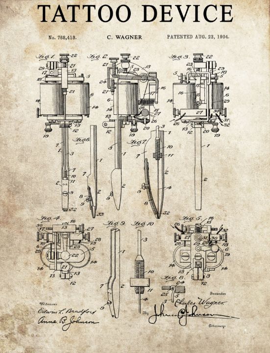 Drawing of a tattoo machine that I did in college  rdrawing