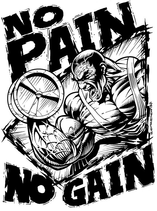 No Pain, No Gain - Barbell Plate Digital Art by Matthew Chan - Pixels