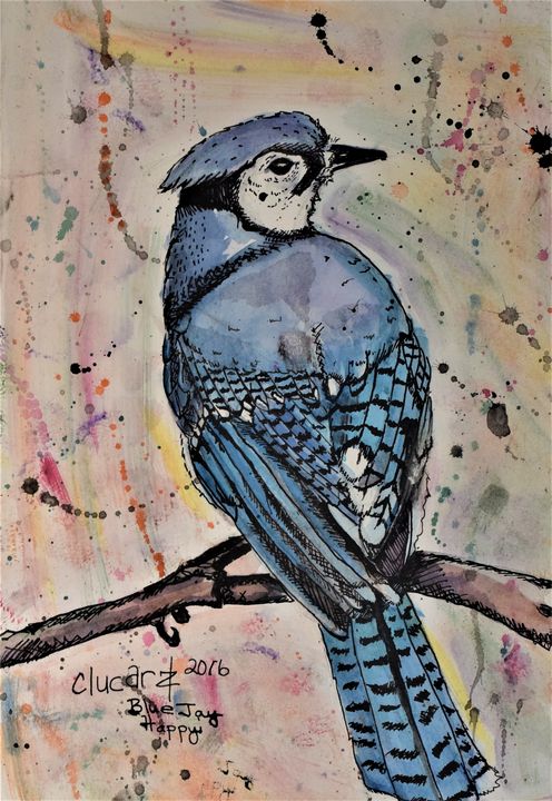 Blue Jay on a Crisp Morning - Purple Lily Art - Drawings & Illustration,  Animals, Birds, & Fish, Birds, Bluejays - ArtPal