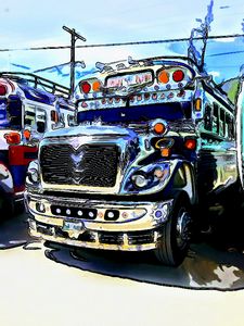 Chrome Front Bus - Dan Radin Guatemalan Digital Photography Art
