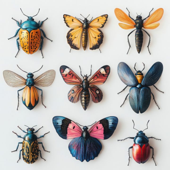 Colorful Collection of Insects Displ - LynnoAti - Digital Art & AI ...