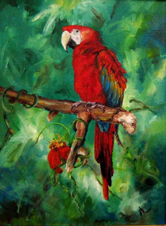 Jungle Parrot Original Painting