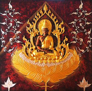 3D Golden Thai Buddha Painting