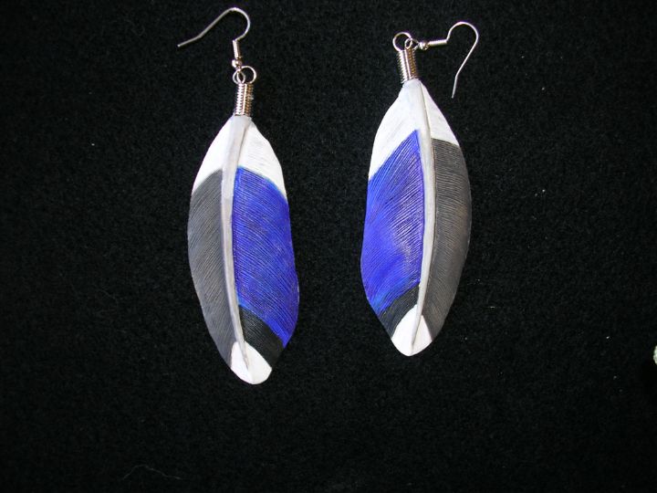 Hand carved Mallard feather earrings - Carvings By Marsh Impressions -  Crafts & Other Art, Other Crafts & Art - ArtPal