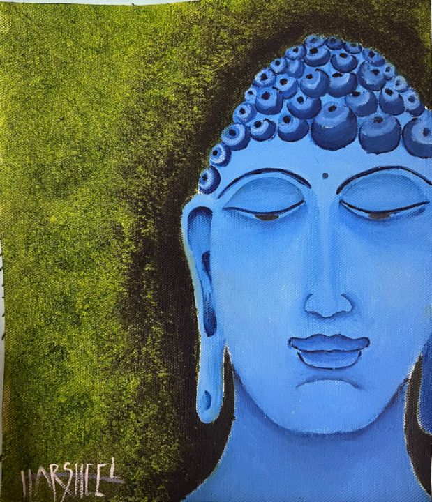 Aqua Buddha - Harsheel Panchal - Paintings & Prints, Religion, Philosophy,  & Astrology, Buddhism - ArtPal