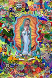 Virgin of Guadalupe and graffitis