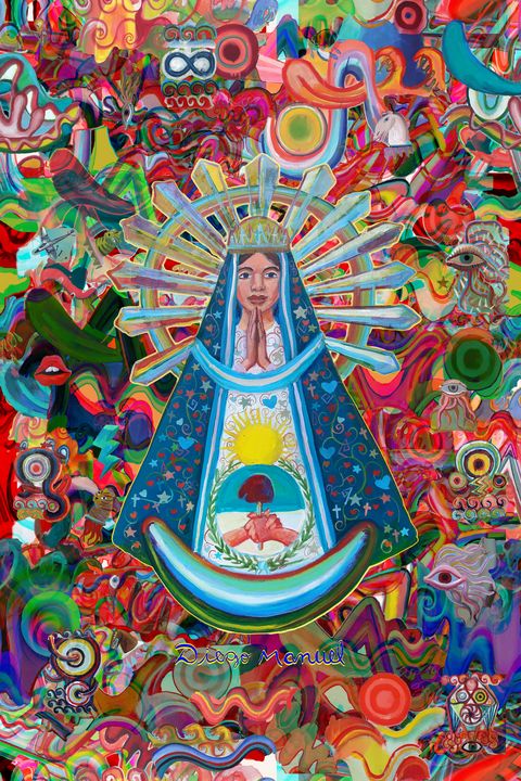 Virgin of Lujan and graffitis - Diego Manuel Rodriguez