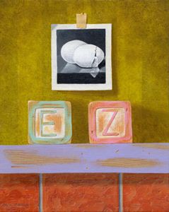 "Eggs over Ez" 8"x10" acrylic