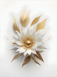 Cyberpunk White Flower - Pixelsculpted - Digital Art & AI, Flowers