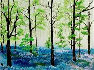 Spring blue  forest