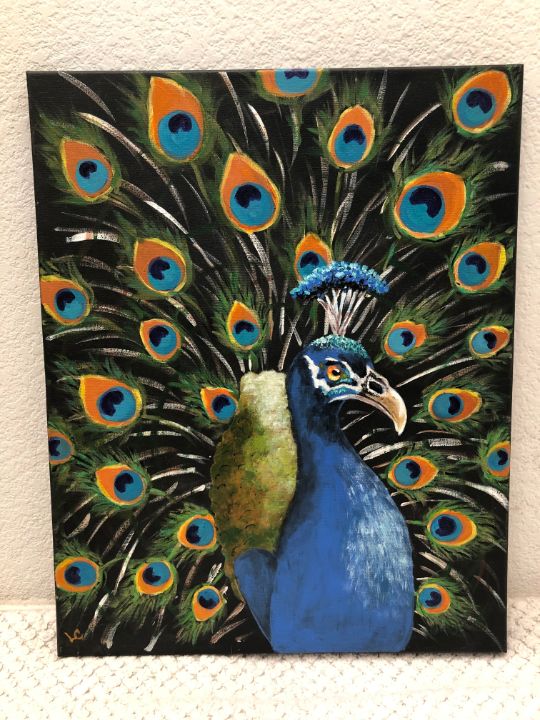Blue Peacock - MedleyArt by Lisa Casteel