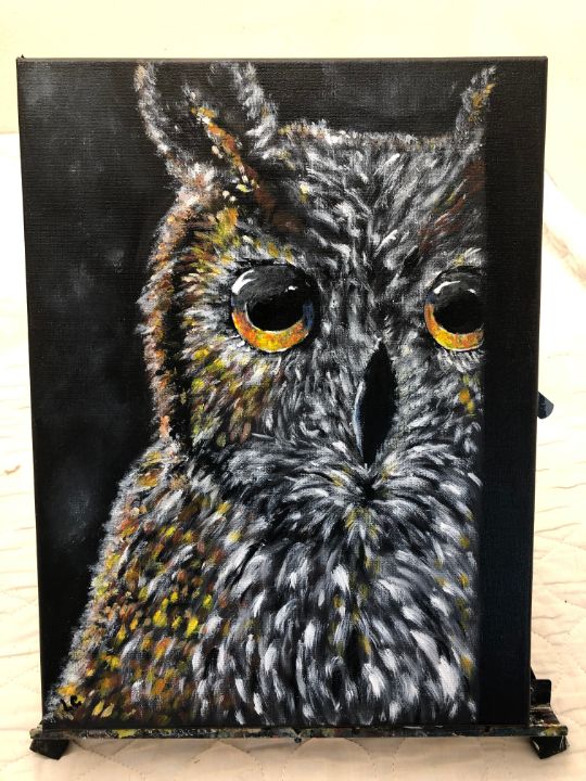 Owl at night - MedleyArt by Lisa Casteel