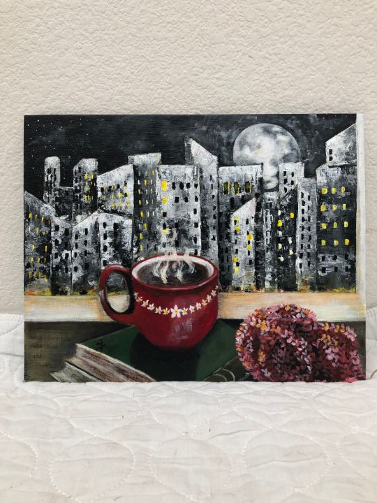 Hot Coffee, Cold Day - MedleyArt by Lisa Casteel
