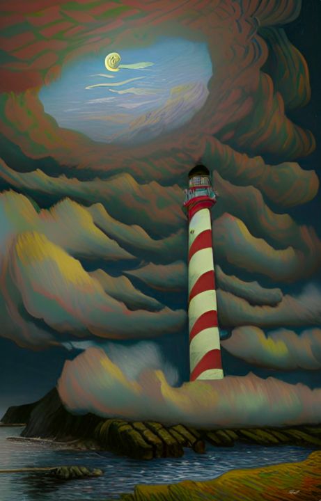 Lighthouse 021 Print - Art by Ralph Roraff