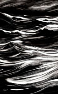 Black And White Ocean Abstract Print