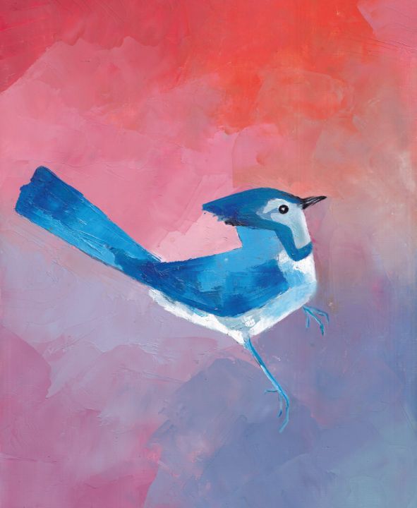 This is my first attempt at painting a Blue Jay. After many hours