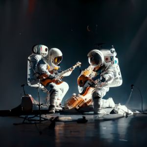 Cosmic Harmony: Two Astronaut