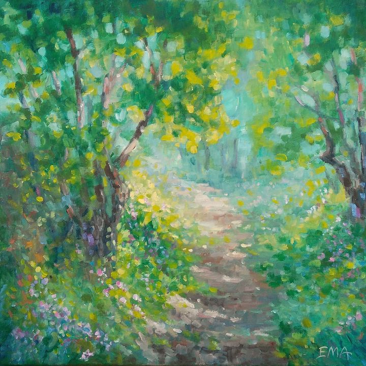 A quiet Spring in woods - Emilia Milcheva - Paintings & Prints ...