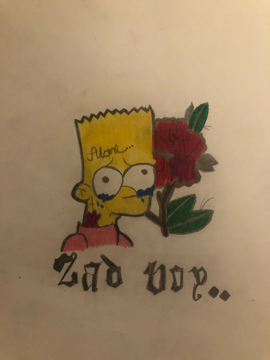 Lil Peep Bart Trippy Drippy Hippy Drawings Illustration Entertainment Television Cartoons Artpal