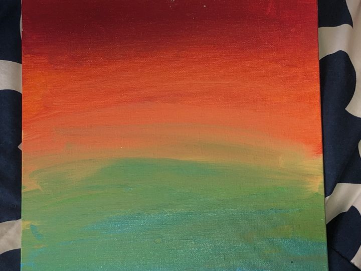 Rainbow ombré sunset. 10”x10” canvas - Shaelyn Whipple