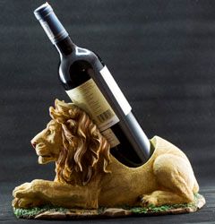 Lion Carved Wine Holder