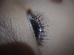 Eyelashes of a crying child