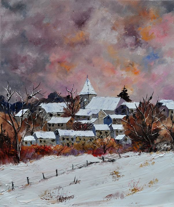 Awagne in winter - Pol Ledent's paintings