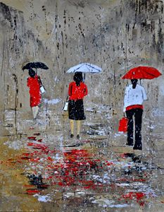 Three in the rain - Pol Ledent's paintings