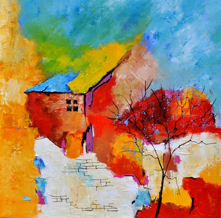 abstract house and tree - Pol Ledent's paintings