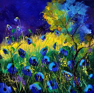 Blue poppies 7741 - Pol Ledent's paintings