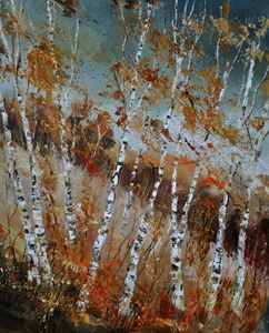 a gust of wind on aspen trees - Pol Ledent's paintings