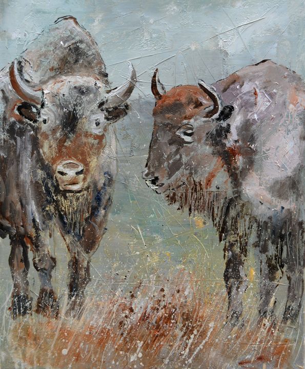 Buffaloes - Pol Ledent's paintings
