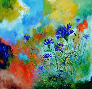 Blue cornflowers 8861 - Pol Ledent's paintings