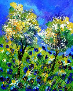 Blue poppies 455150 - Pol Ledent's paintings