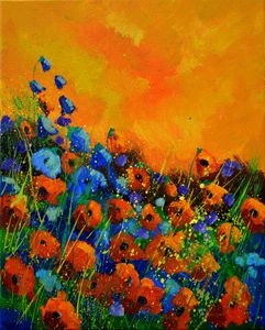 Orange poppies 4551 - Pol Ledent's paintings