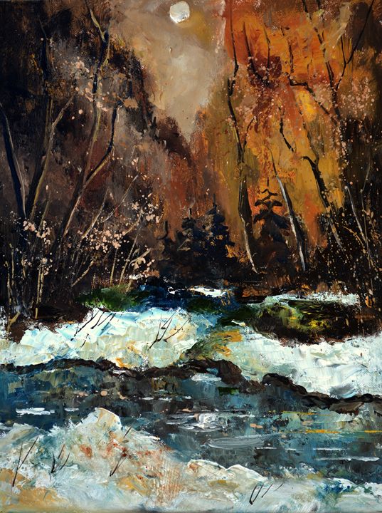 River in winter 45 - Pol Ledent's paintings