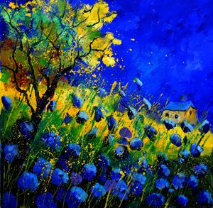 Blue poppies 5561 - Pol Ledent's paintings