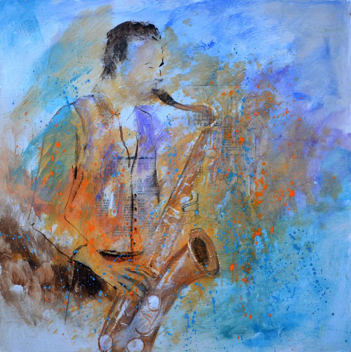 Sax player - Pol Ledent's paintings