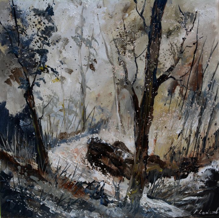 River in winter - Pol Ledent's paintings