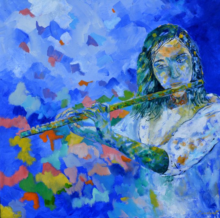 Playing the flute - Pol Ledent's paintings