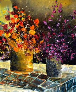 Two vases with flowers - Pol Ledent's paintings