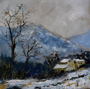 Winter Art, Winter Night, Winter Scene, Winter Painting, Print of