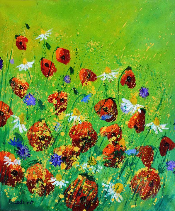 Red poppies - 672021 - Pol Ledent's paintings