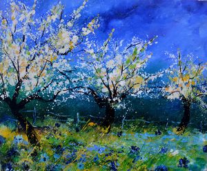 Orchard in spring - Pol Ledent's paintings