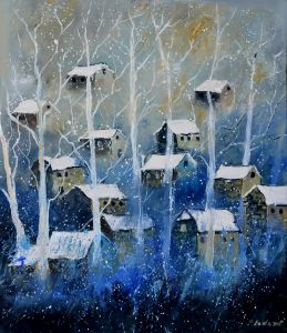 Snowing - Pol Ledent's paintings