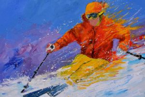 Skiing - Pol Ledent's paintings