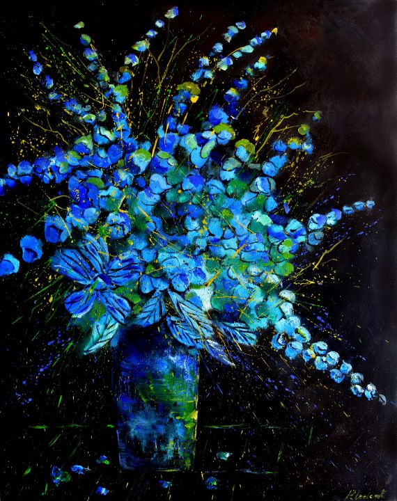 Blue flowers - Pol Ledent's paintings